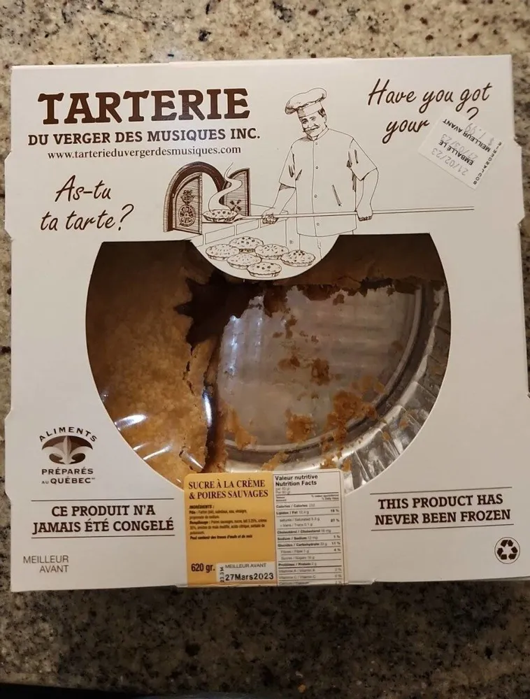Tarte sucre à crème et poires