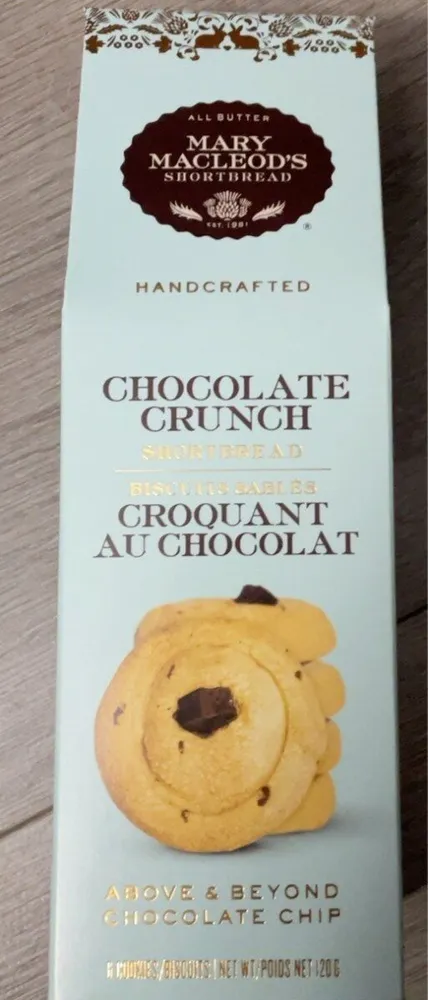 Chocolate crunch shortbread cookies