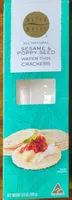 Sesame and poppy seed wafer thin crackers