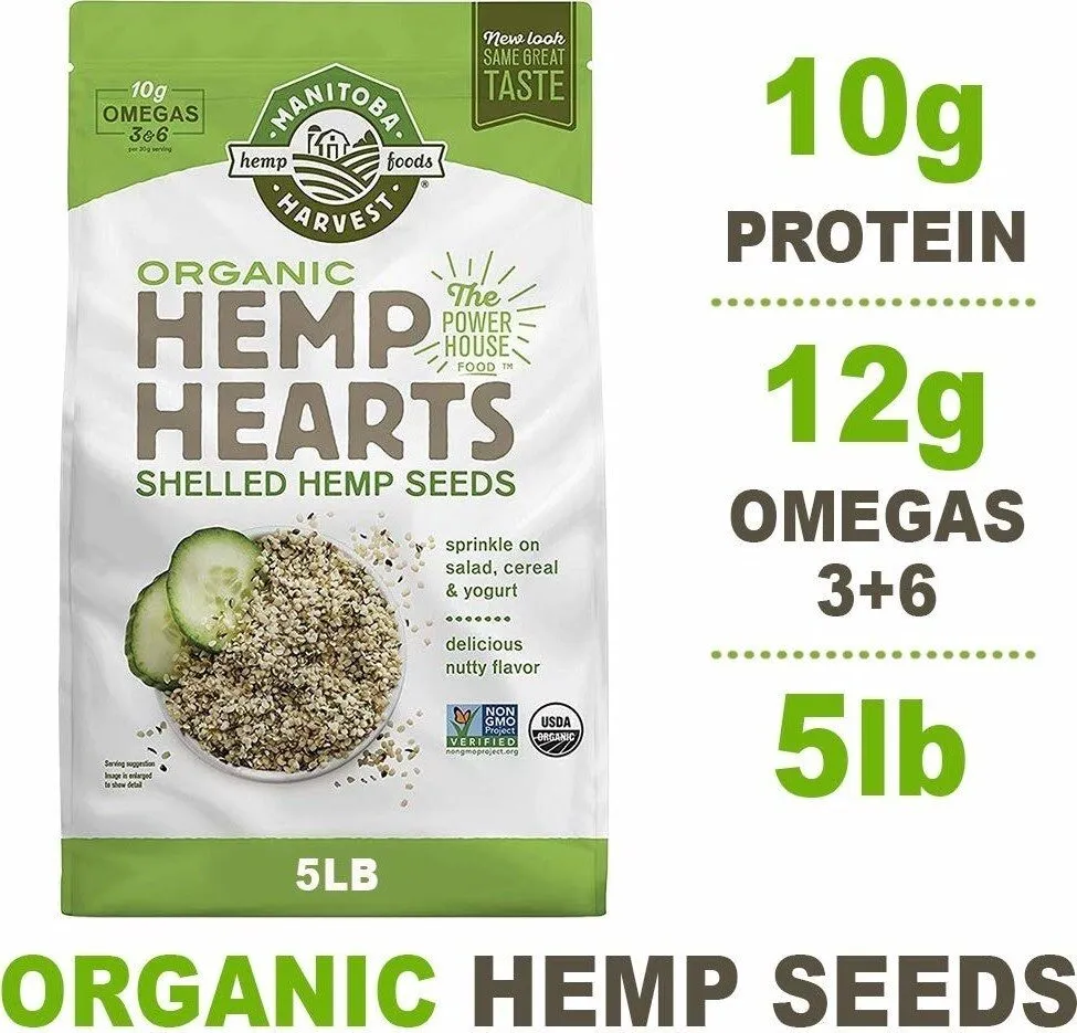 Organic Hemp Hearts, Shelled Hemp Seeds