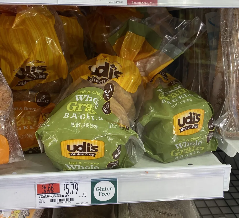 Udis, soft & chewy whole grain bagels