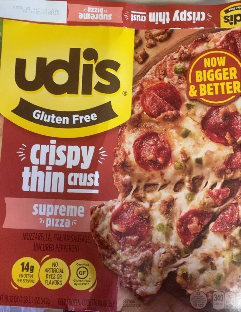 Supreme pizza crispy thin crust