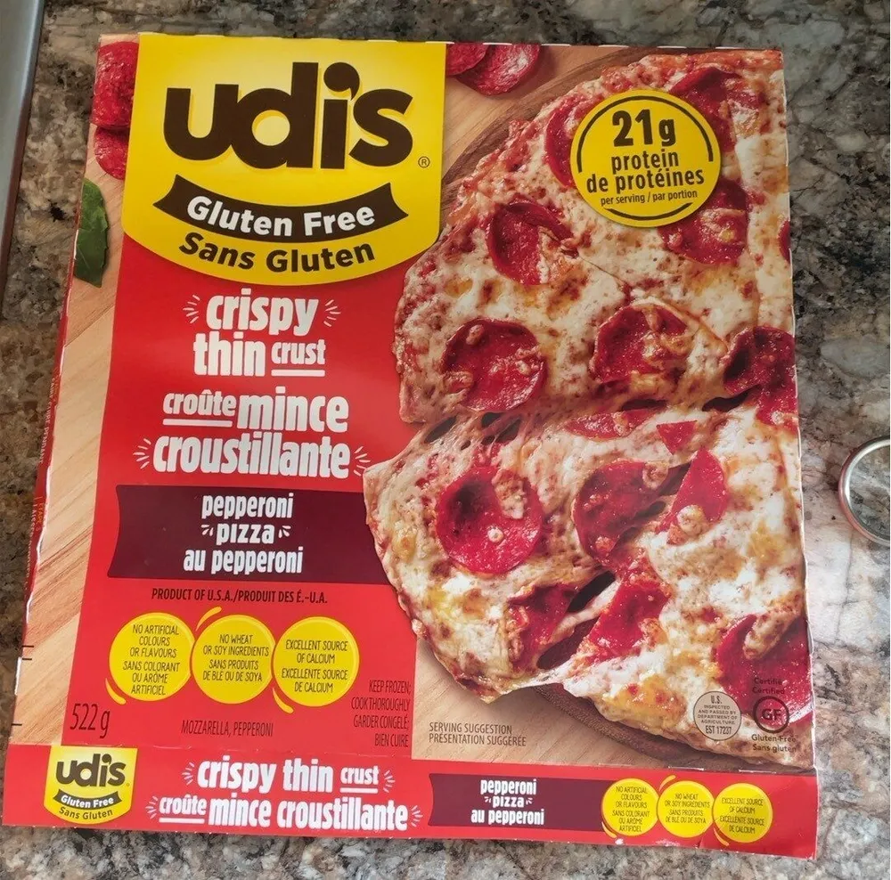 Crispy thin crust pepperoni pizza