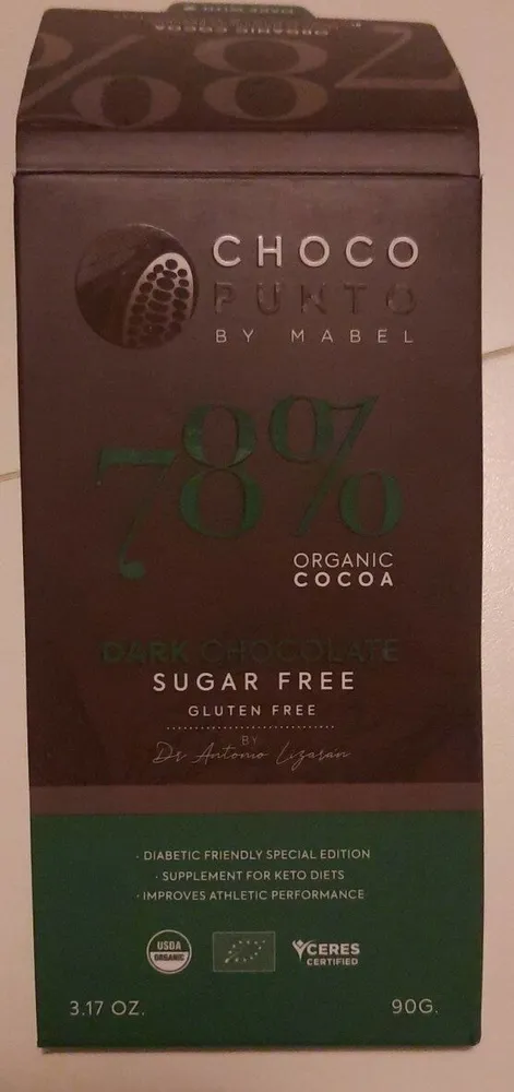 Dark chocolate sugar free 78