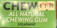 Chewsy Spearmint All Natural Chewing Gum 18G