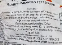 Habanero cooked potato chips