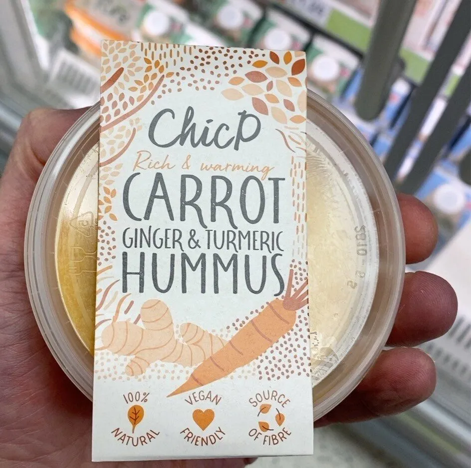 Carrot, ginger & turmeric hummus