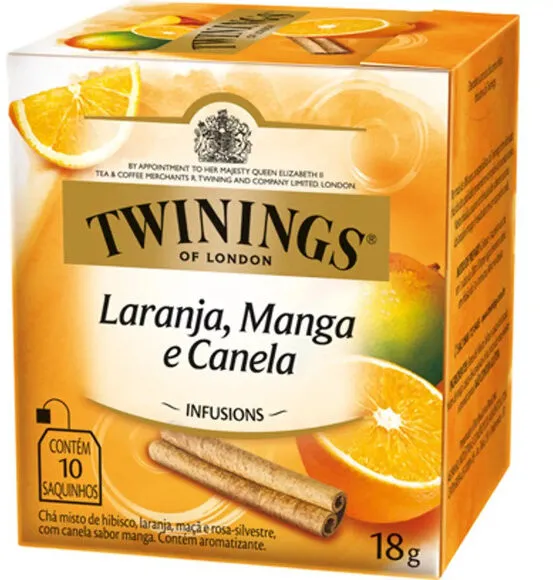 Chá Laranja, Manga E Canela Twinings Infusions Caixa 18g 10 Unidades