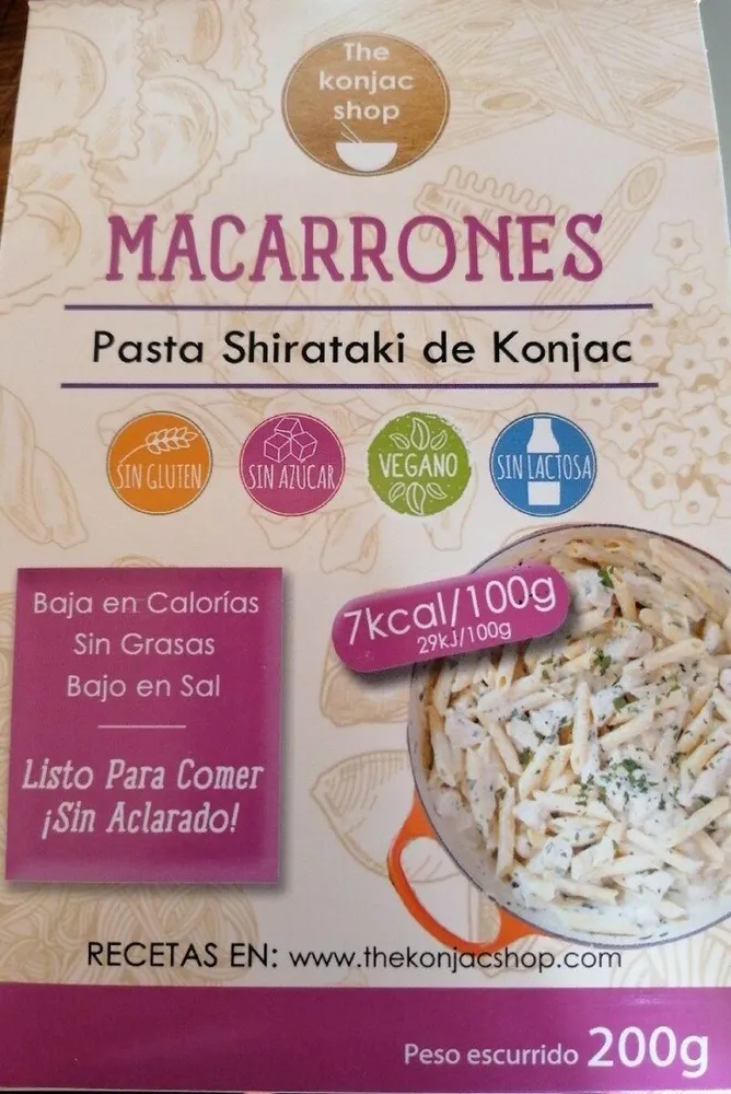 Pasta shirataki de konjac