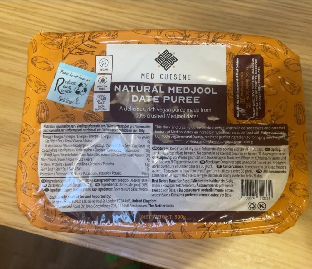 Natural medjool date pure