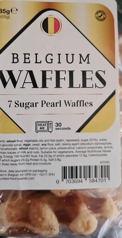 Belgium sugar pearl waffles