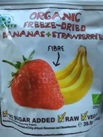 Organic freeze-dried bananas+strawberries