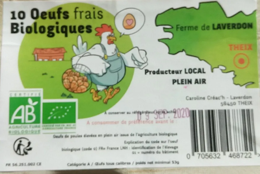 œufs frais biologique