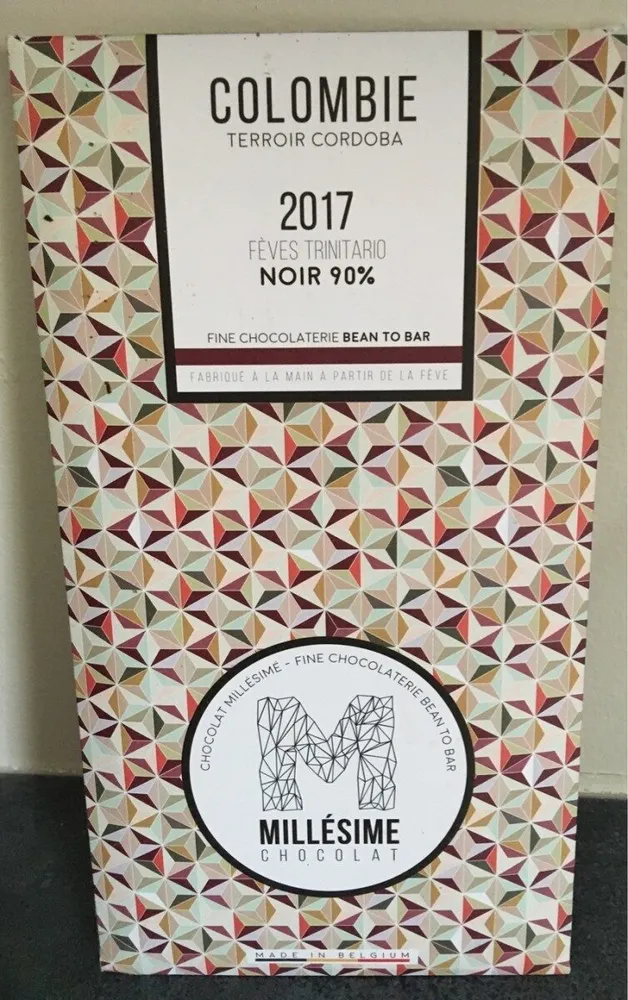Chocolat noir 90% Colombie 2017 fèves Trinitario