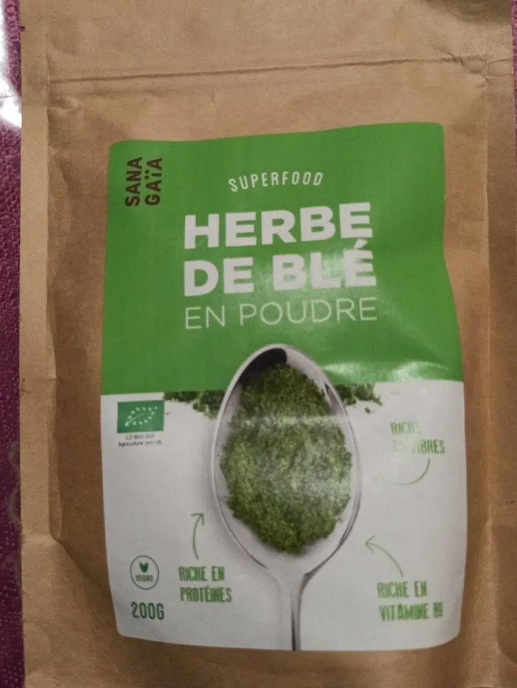 Herbe de blé en poudre