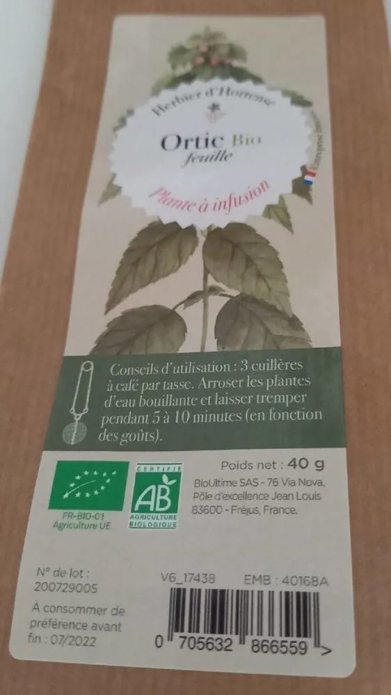 Ortie bio feuille