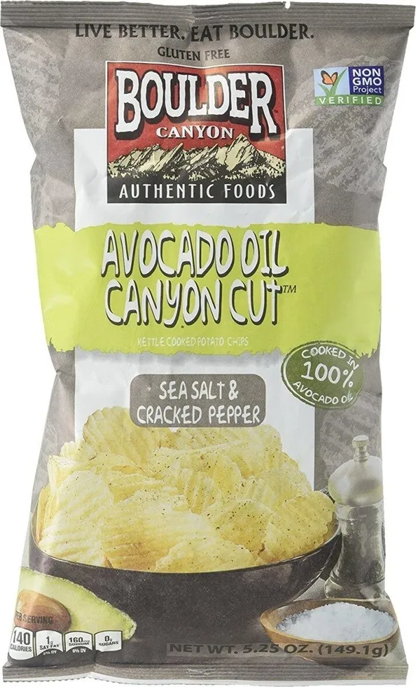 Avocado Oil Canyon Cut Kettle Cooked Potato Chips Sea Salt & Cracked Pepper