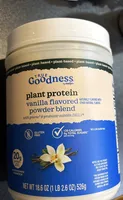 plant protein vanilla flavored powder blend