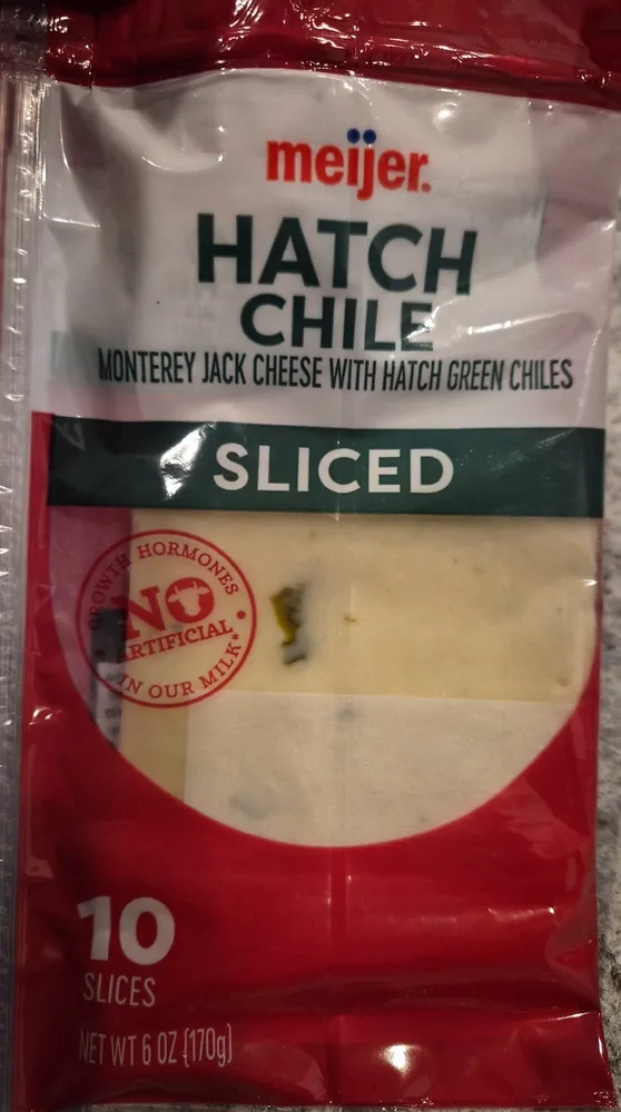 Hatch Chile Monterey Jack Cheese Sliced