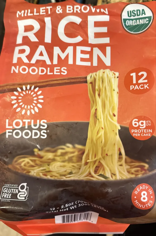 Millet and brown rice ramen noodle