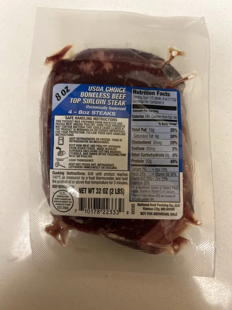 Boneless Beef Top Sirloin Steak