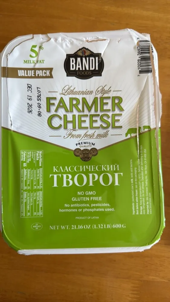 Bandi Foods Lithuanian Style Farmer Cheese