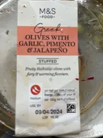 Greek Olives with Garlic, Pimento & Jalapeño Stuffed