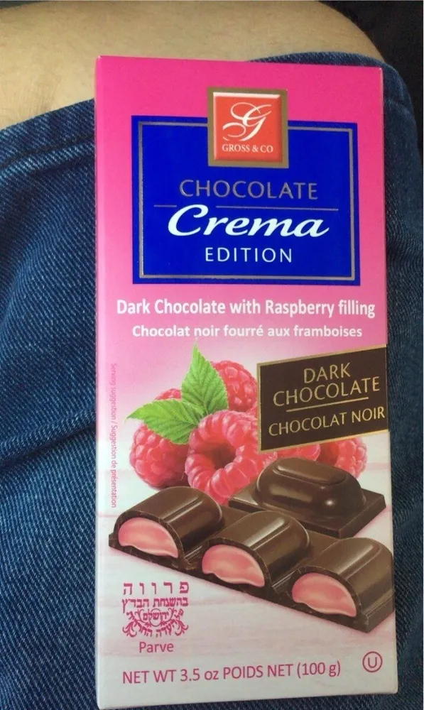 Chocolat noir fourré aux framboises