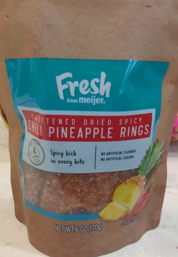 Sweetened Dried Spicy Chili Pineapple Rings