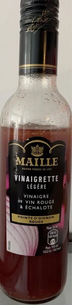Vinaigrette légère Vonaigre de vin rouge et échalote