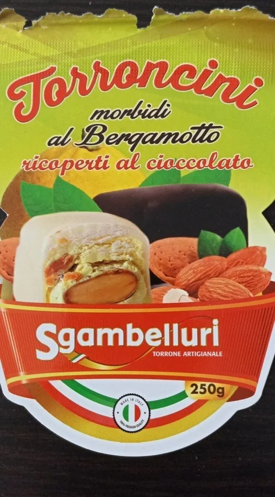 Torroncini morbidi bergamotto mandirle
