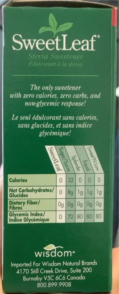 Natural Stevia Sweetener Packets