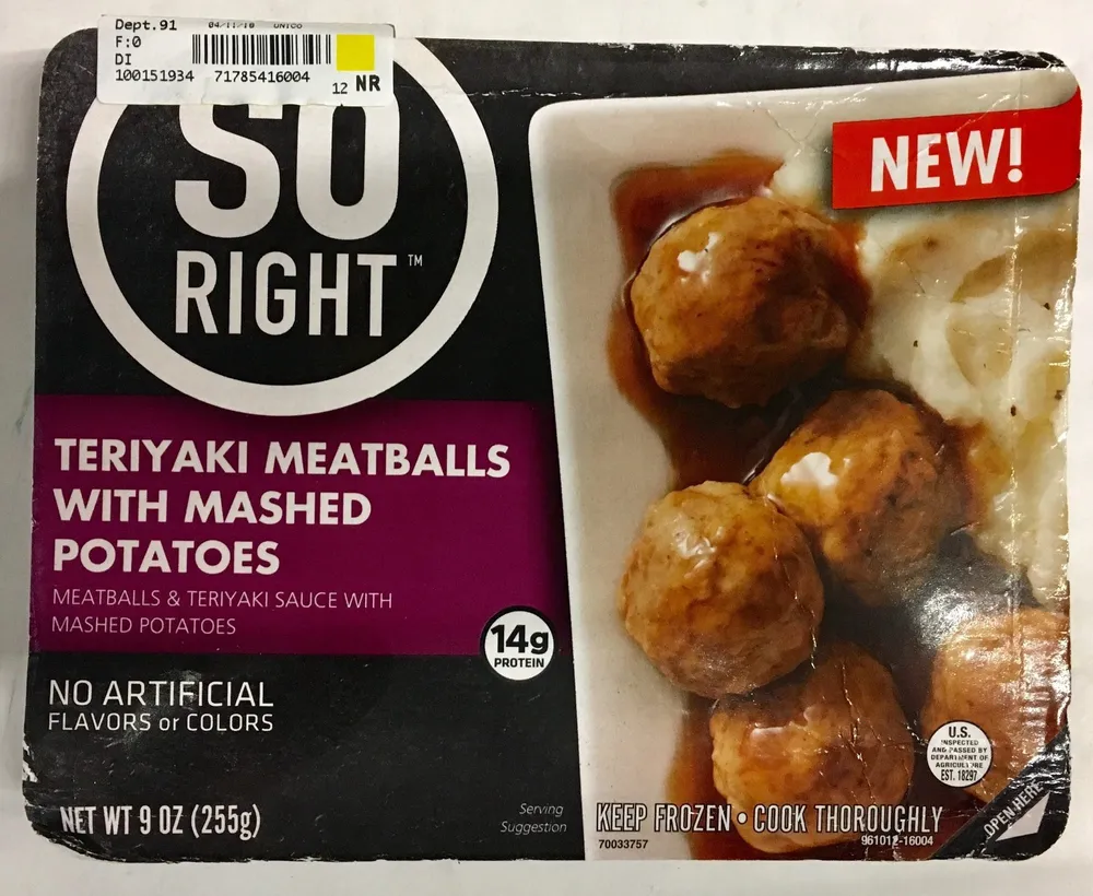 Teriyaki meatballs with mashed potatoes, meatballs & teriyaki sauce with mashed potatoes