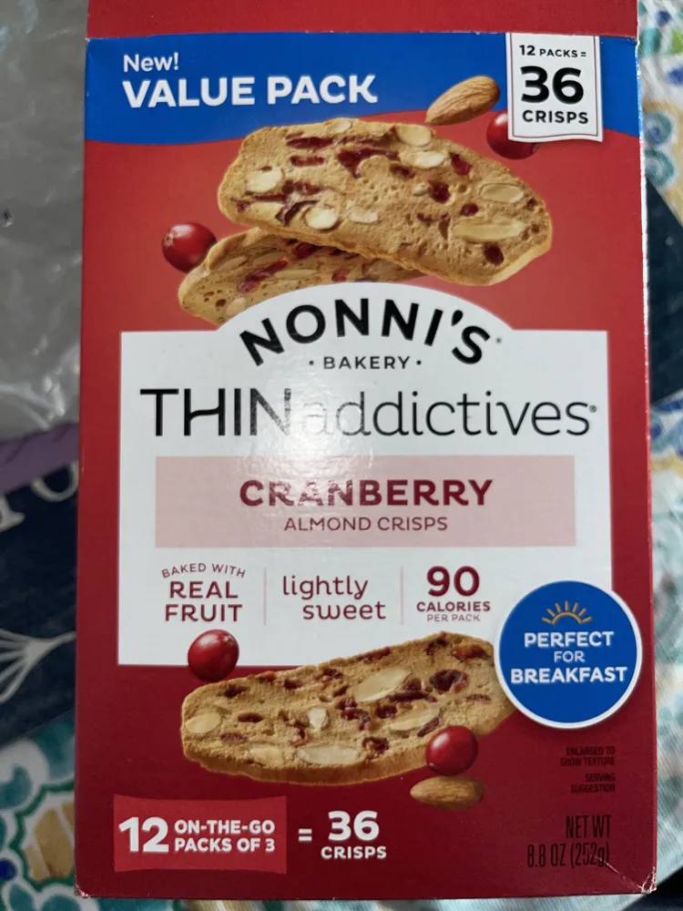 Cranberry almond crisps