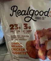 Lightly breaded chicken nuggets