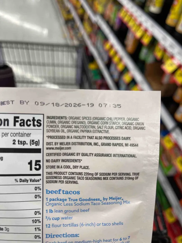 Organic Less Sodium Taco Seasoning Mix