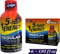 Hour energy drink dietary supplement grape