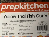 Yellow Thai fish curry, balanced fat loss