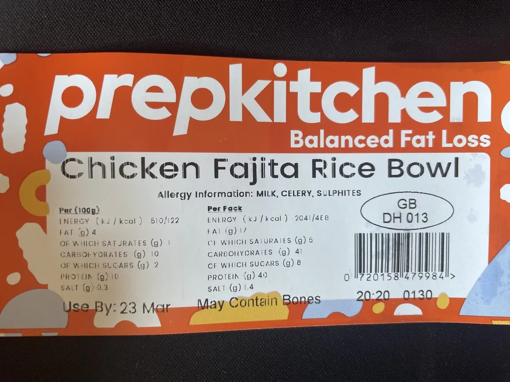 Chicken fajita rice bowl, balanced fat loss