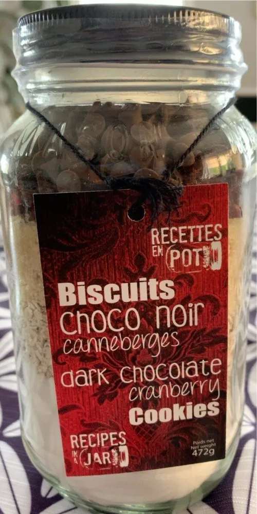 Biscuits choco noir canneberges