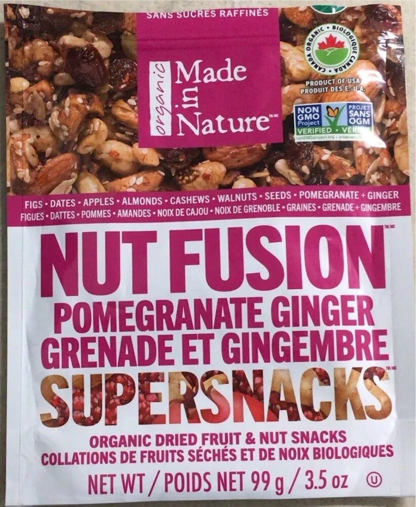 Collations de fruits séchés et de noix biologiques