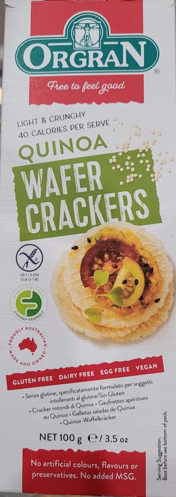 Quinoa Wafer Crackers
