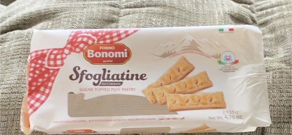 Sfogliatine (Sugar topped puff pastry)