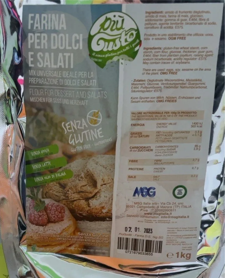 Farina per dolci e salati senza glutine