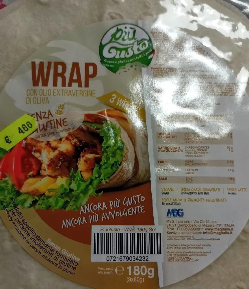 Wrap più gusto senza glutine