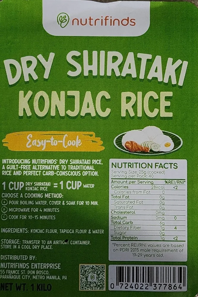 Dry Shiritaki Konjac Rice
