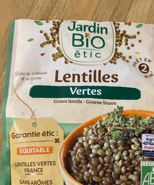 Lentilles vertes jardin bio