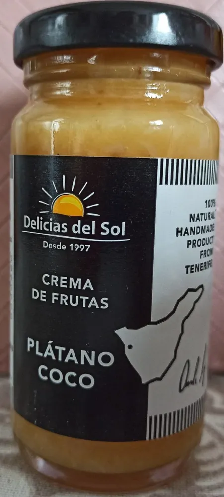 Crema de frutas plátano coco