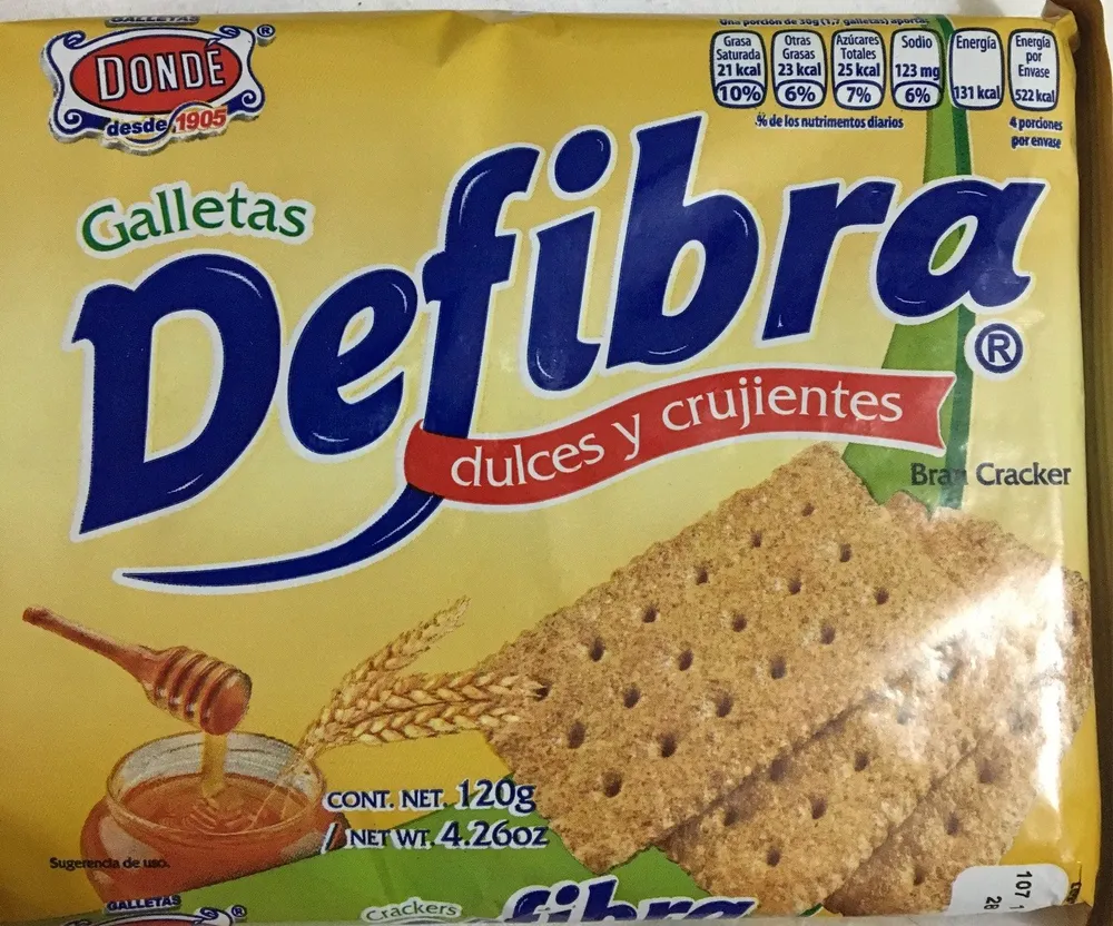 Donde Defibra Cracker Crispy Crunchy And Sweet Net WT 4.26 Oz (120g)