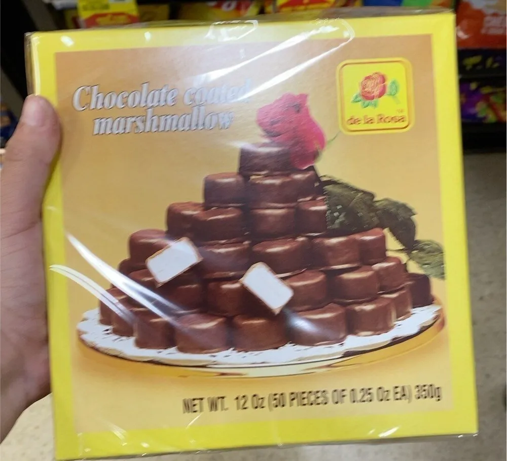Chocolate covered marshmellow and mazapan with